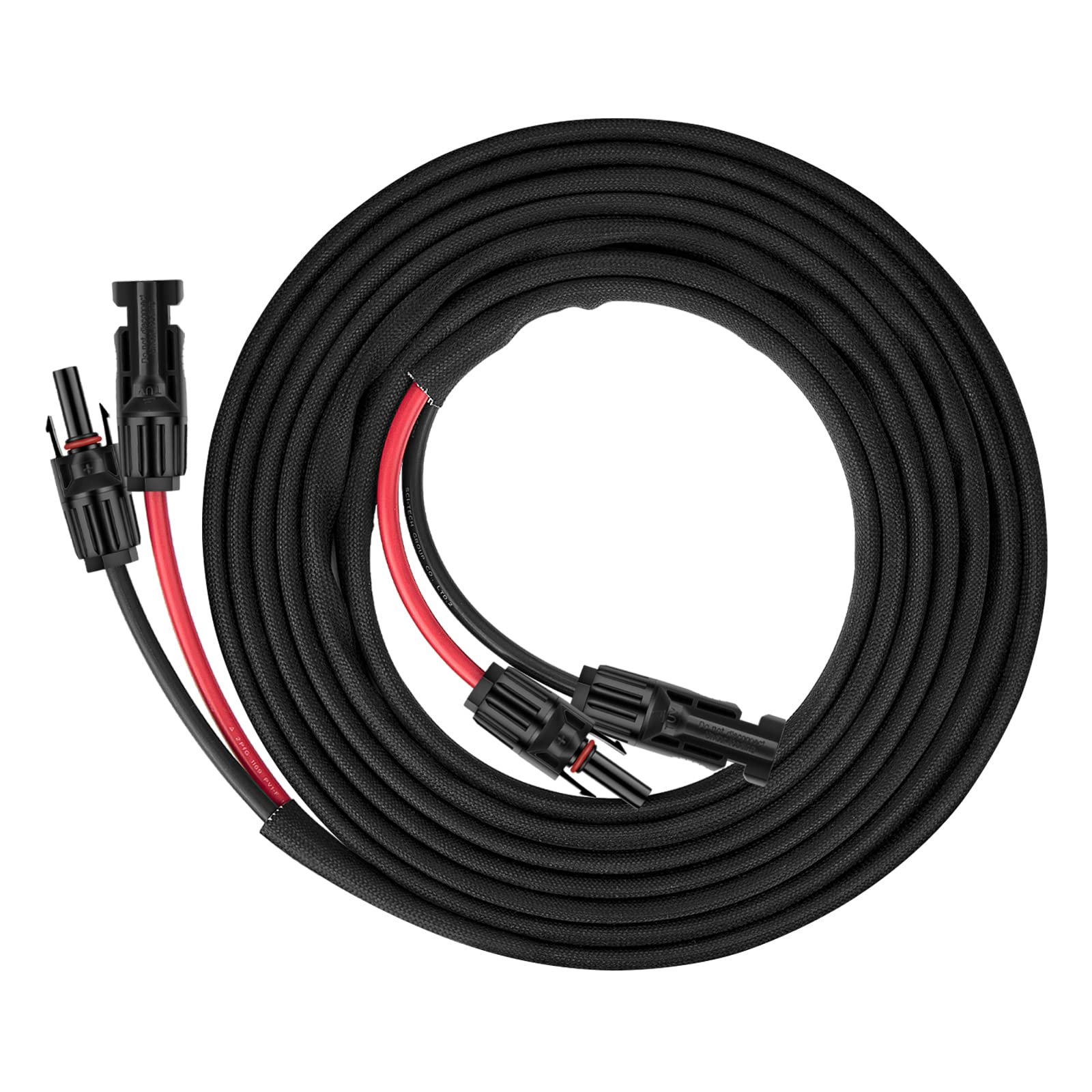 Geosiry 20ft extension cable with black and red ends for reliable solar connections.