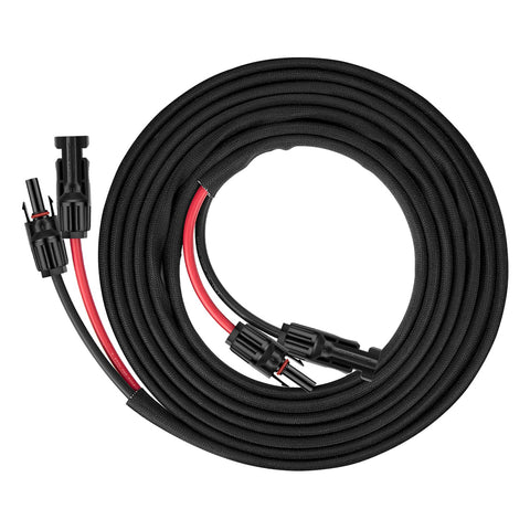 Geosiry 20ft extension cable with black and red ends for reliable solar connections.