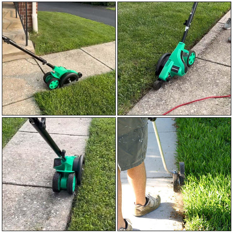 Geosiry edger blades universal fit demonstrates compatibility with Stihl, Echo, Ryobi, and more.