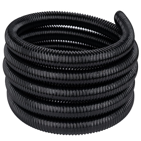 Geowaky pond tubing, 1in by 10ft, black corrugated hose for durable pond connections.