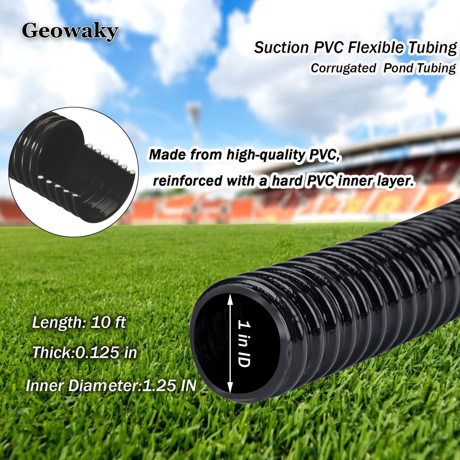Geowaky tubing connects pumps and filters with reliable water flow.