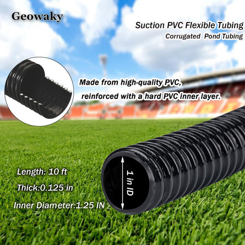 Geowaky tubing connects pumps and filters with reliable water flow.