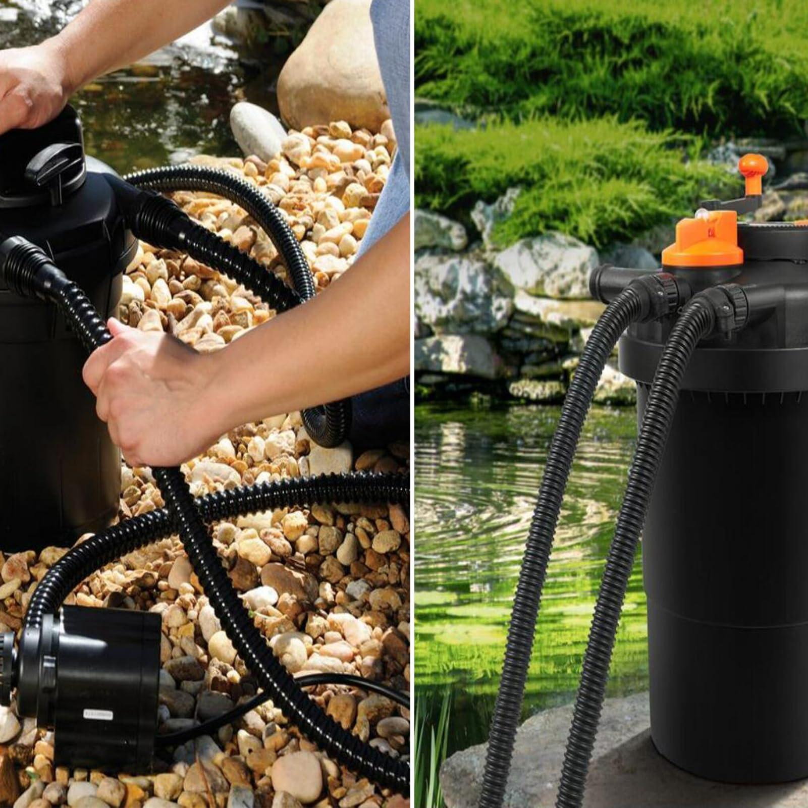 Geowaky tubing supports waterfalls and fountains with smooth inner surface.