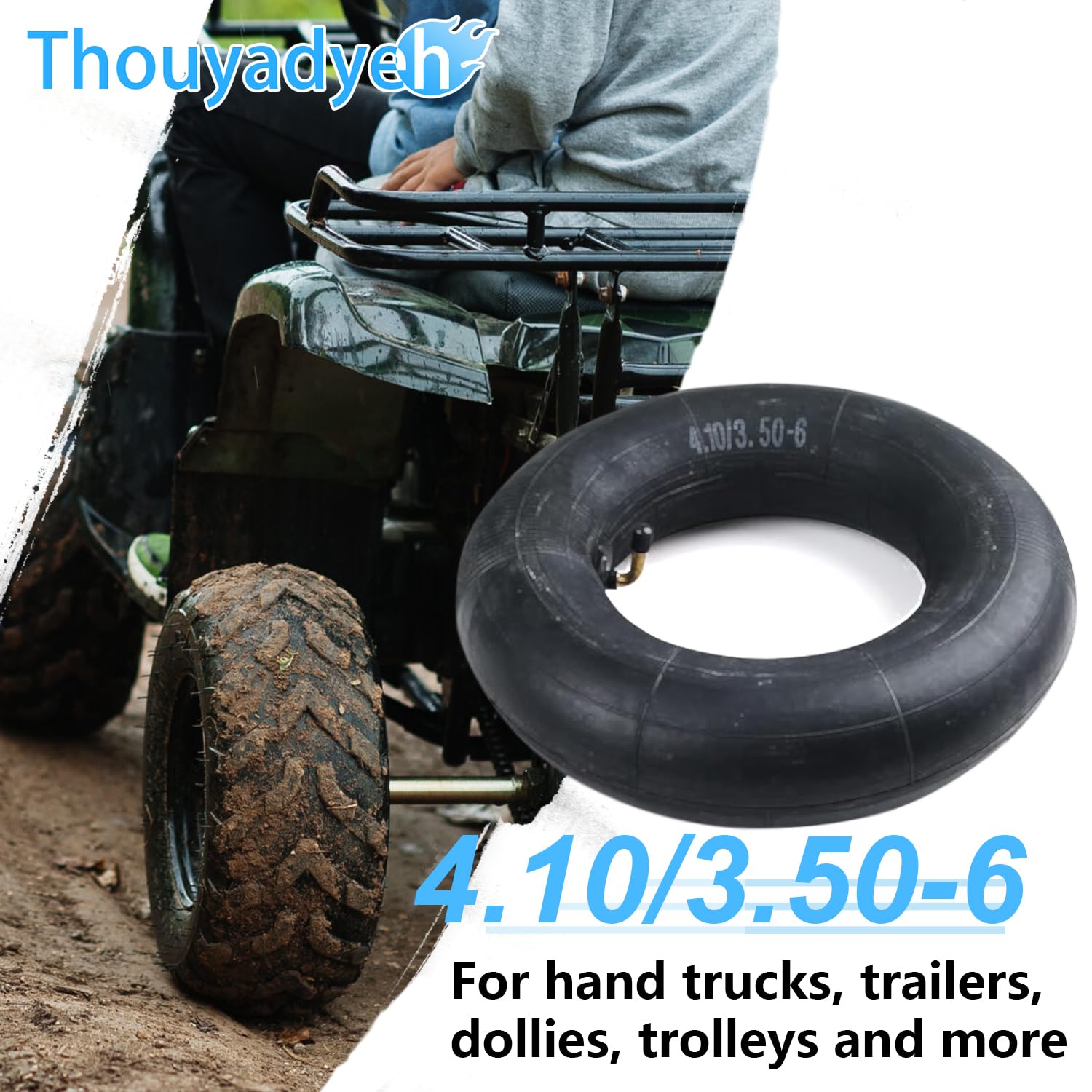 GEPAS inner tube mounted on wheelbarrow for easy replacement