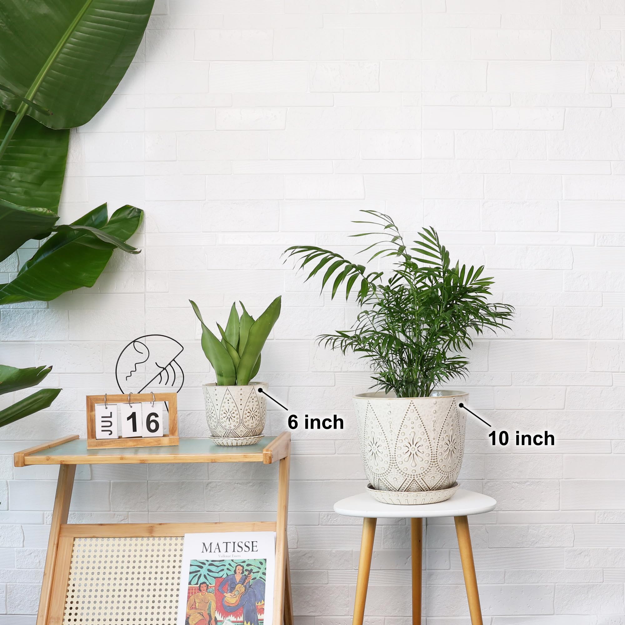 Gepege ceramic planter enhances tabletops and windowsills decor.