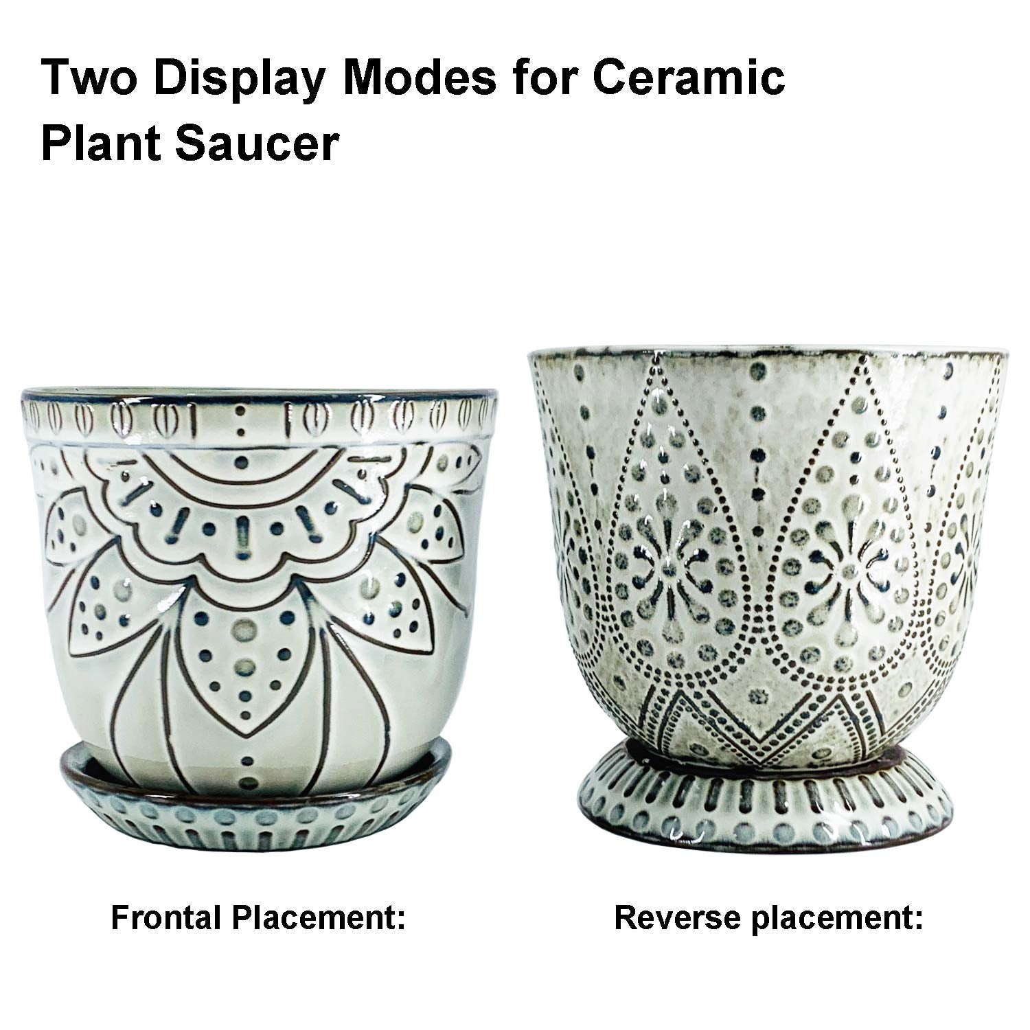 Gepege 6-inch planter with drainage hole, close-up view, keeps soil neat.