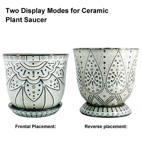 Gepege 6-inch planter with drainage hole, close-up view, keeps soil neat.
