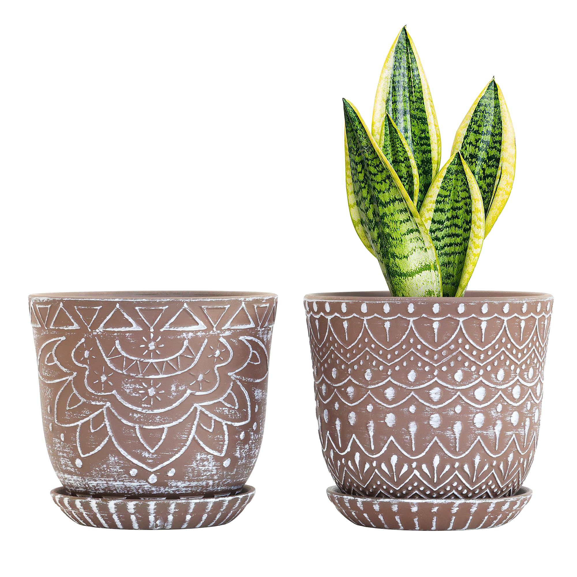 Gepege ceramic planter with drainage holes for healthier roots.