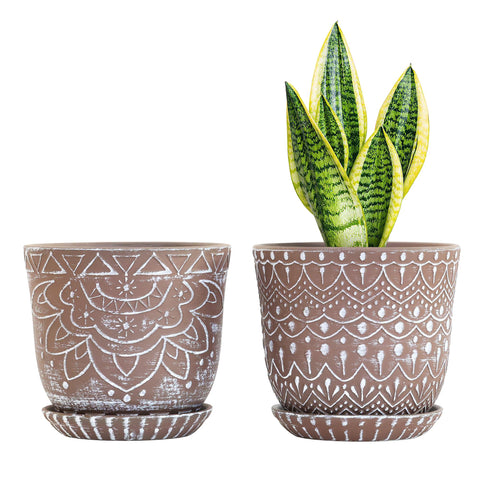 Gepege ceramic planter with drainage holes for healthier roots.