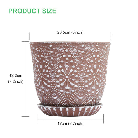 Gepege ceramic pot features mesh pad to protect soil and control moisture