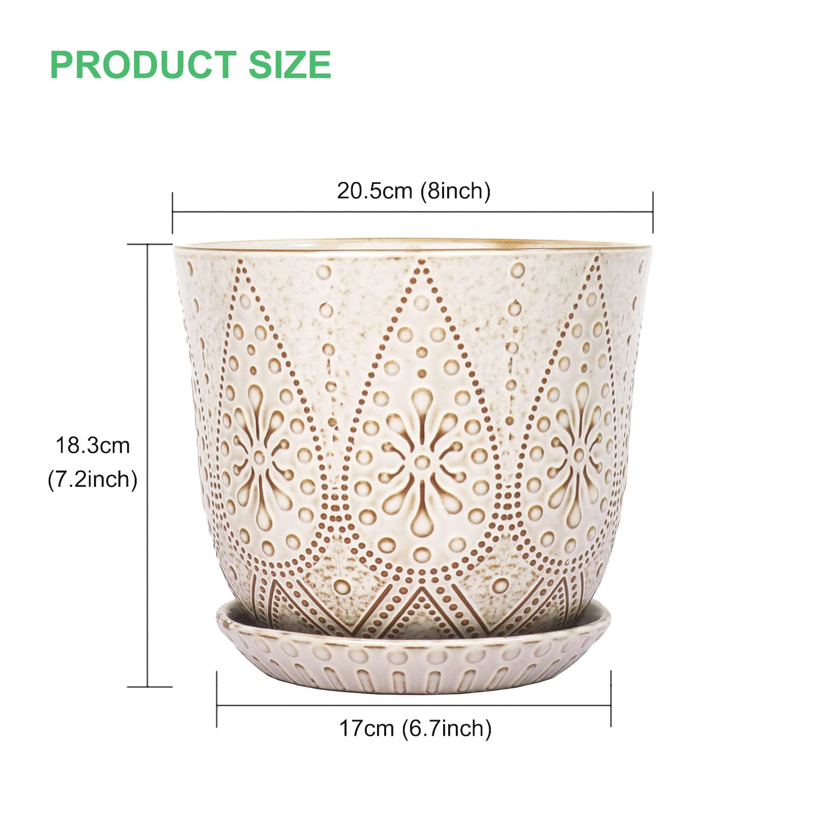 Gepege ceramic pot with removable tray for flexible display and easy cleaning.