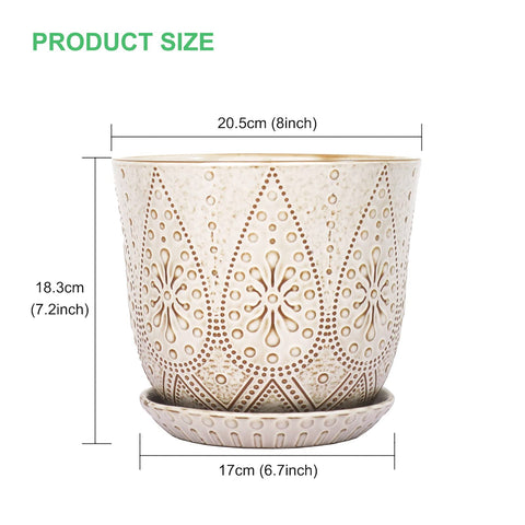 Gepege ceramic pot with removable tray for flexible display and easy cleaning.