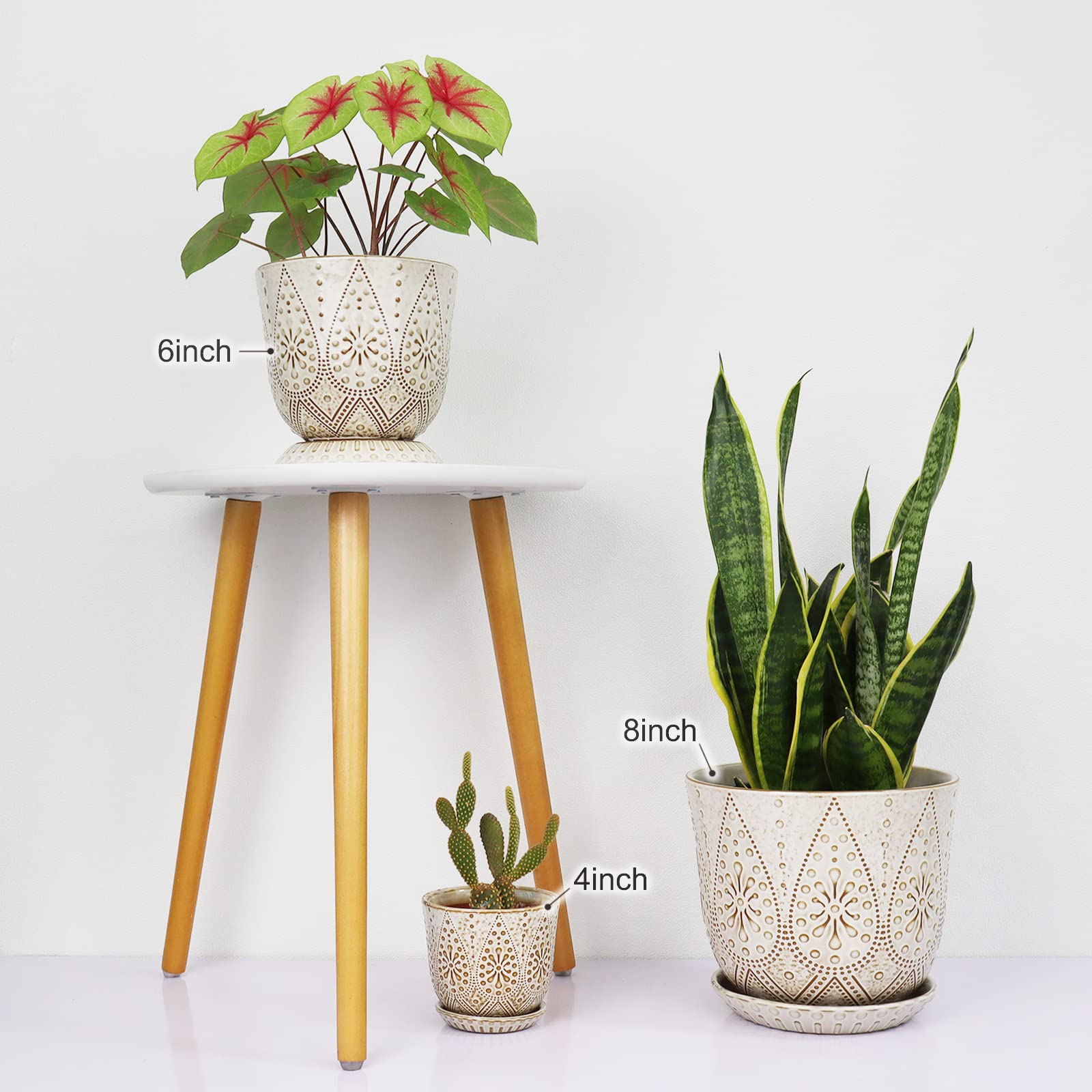 Gepege cream-white planter on tabletop for bright indoor greenery.