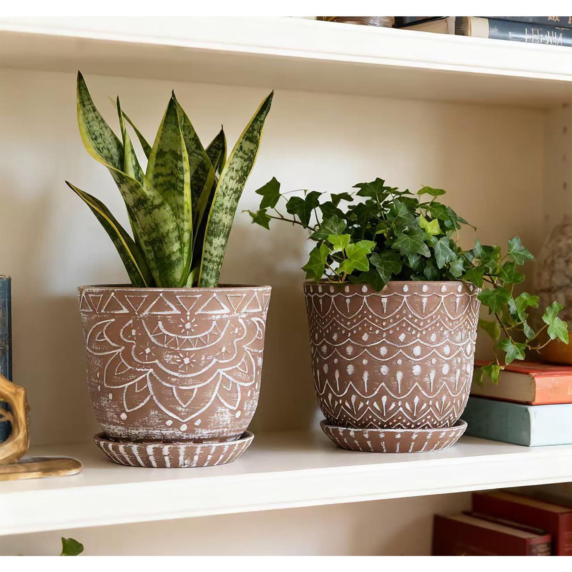 Gepege gift-ready ceramic planters set for plant lovers.
