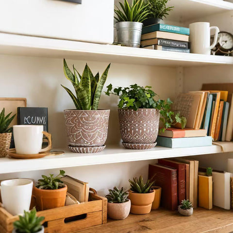 Gepege indoor planter on a sunny windowsill supports thriving herbs.