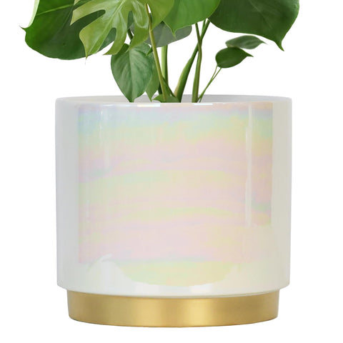 Gepege rainbow pearlescent planter with drainage hole for healthy root growth