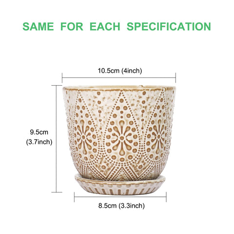 Gepege cream pot with mesh pad to keep soil in place.