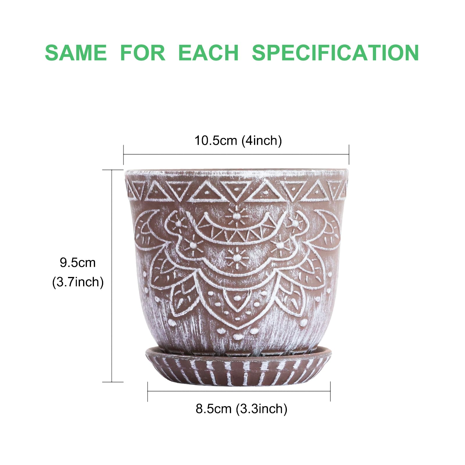 Gepege ceramic planter with mesh pads to prevent soil spill
