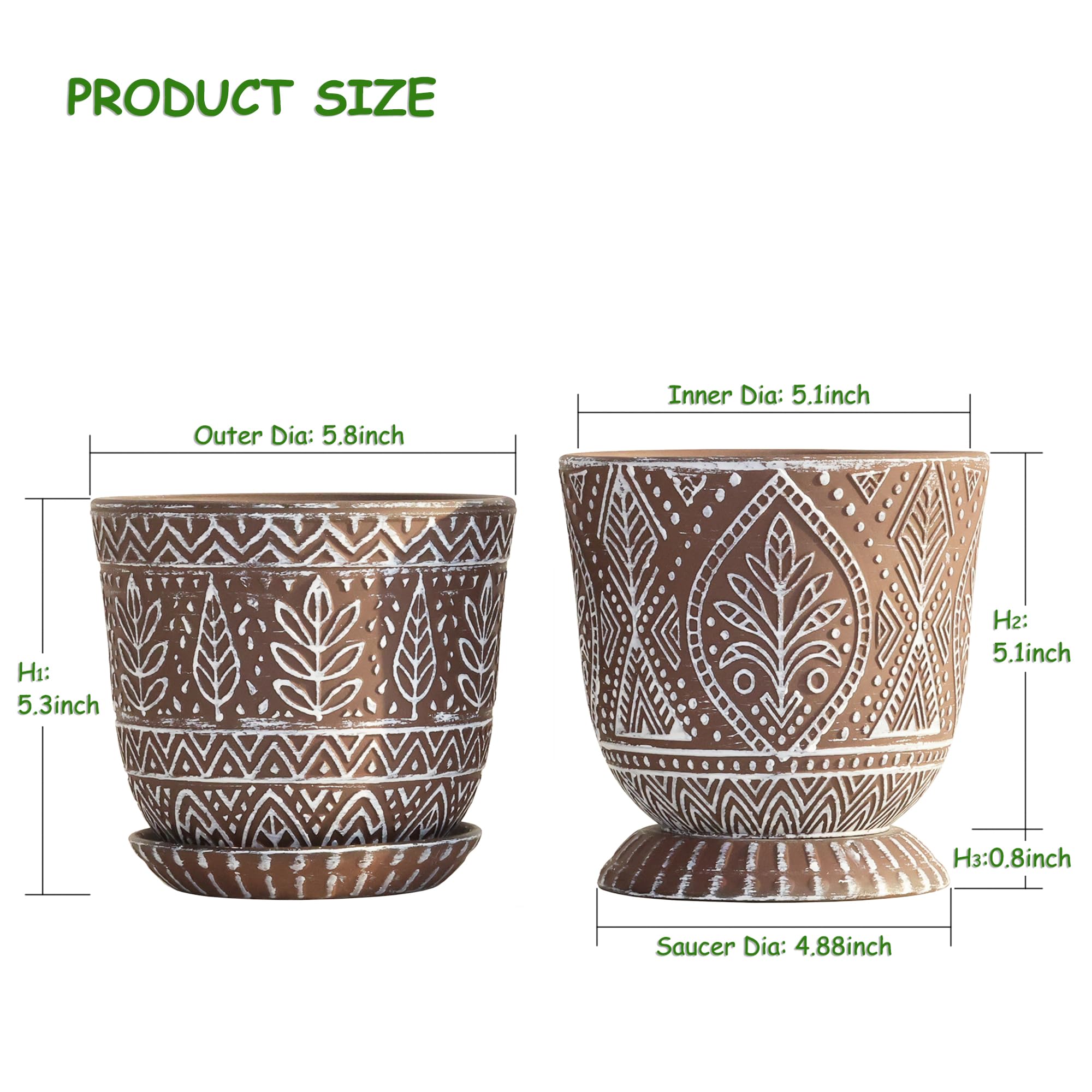 Gepege white ceramic planter with saucer protecting surfaces.