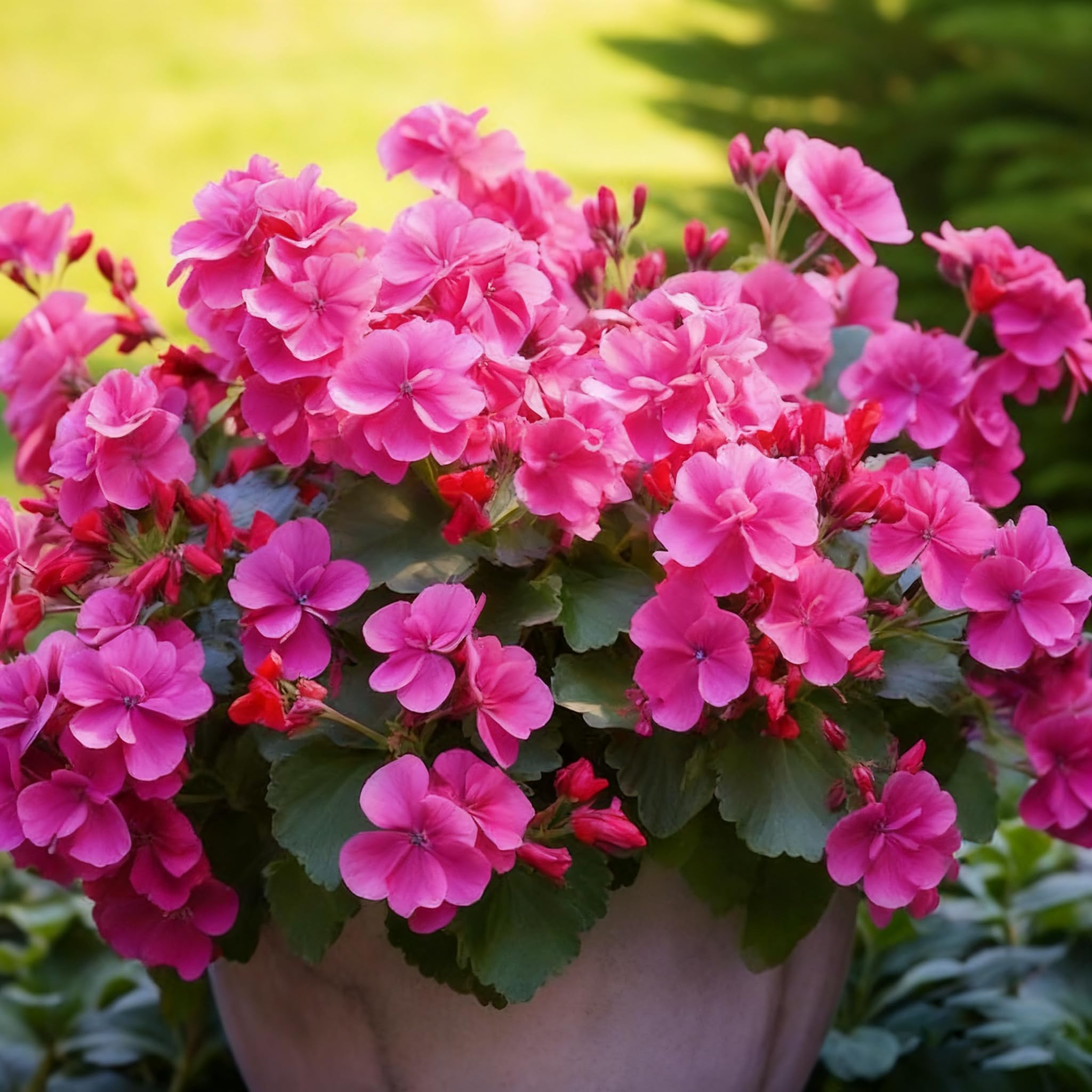 Geranium seeds bloom all season from spring to frost.