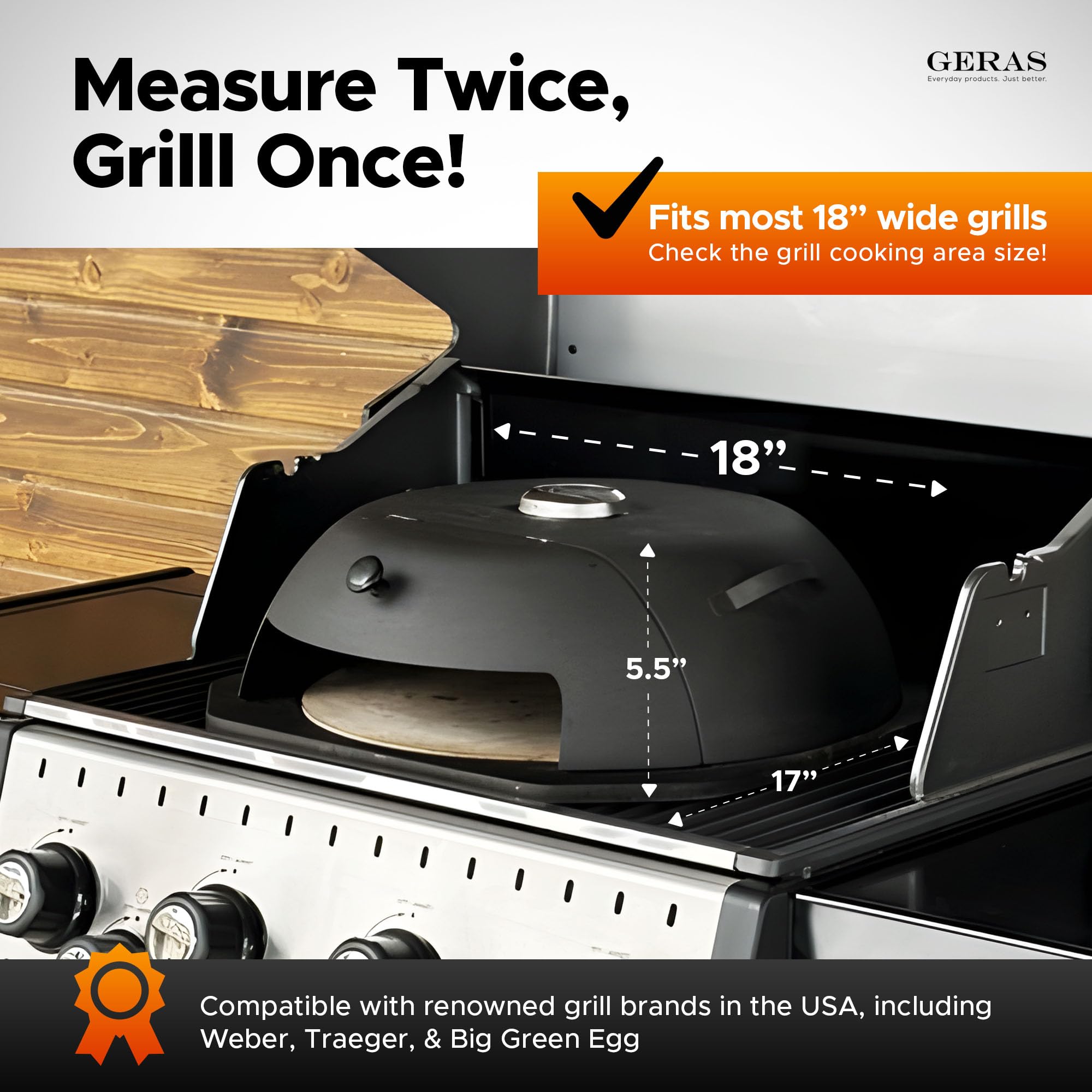 Geras grill top oven browns cheese evenly for crave-worthy pizzas.