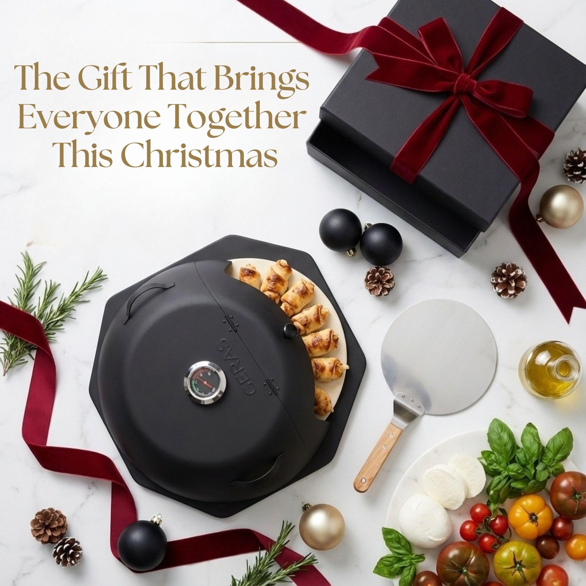 Geras pizza stone ceramic distributes heat evenly for restaurant-quality pies.