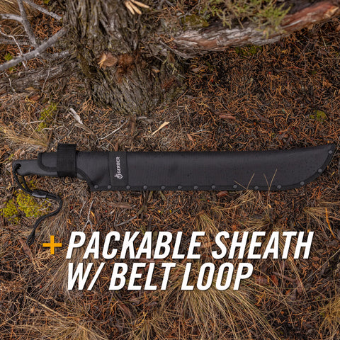 Gerber Gator Machete 25-inch length ideal for trail expeditions.