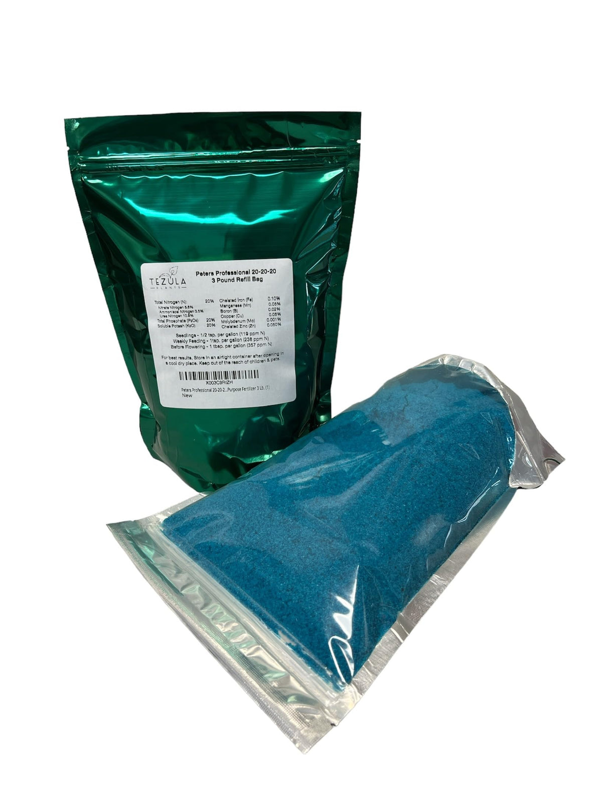 GERGO Peters Professional 20-20-20 fertilizer packaging for easy storage and quick use