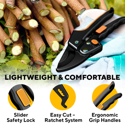 GEROSSI anvil pruner handles 3/4-inch branches for reliable garden work