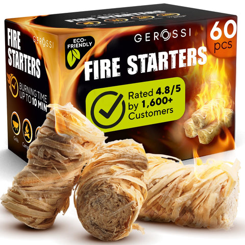 GEROSSI fire starter pack for quick indoor and outdoor fires.