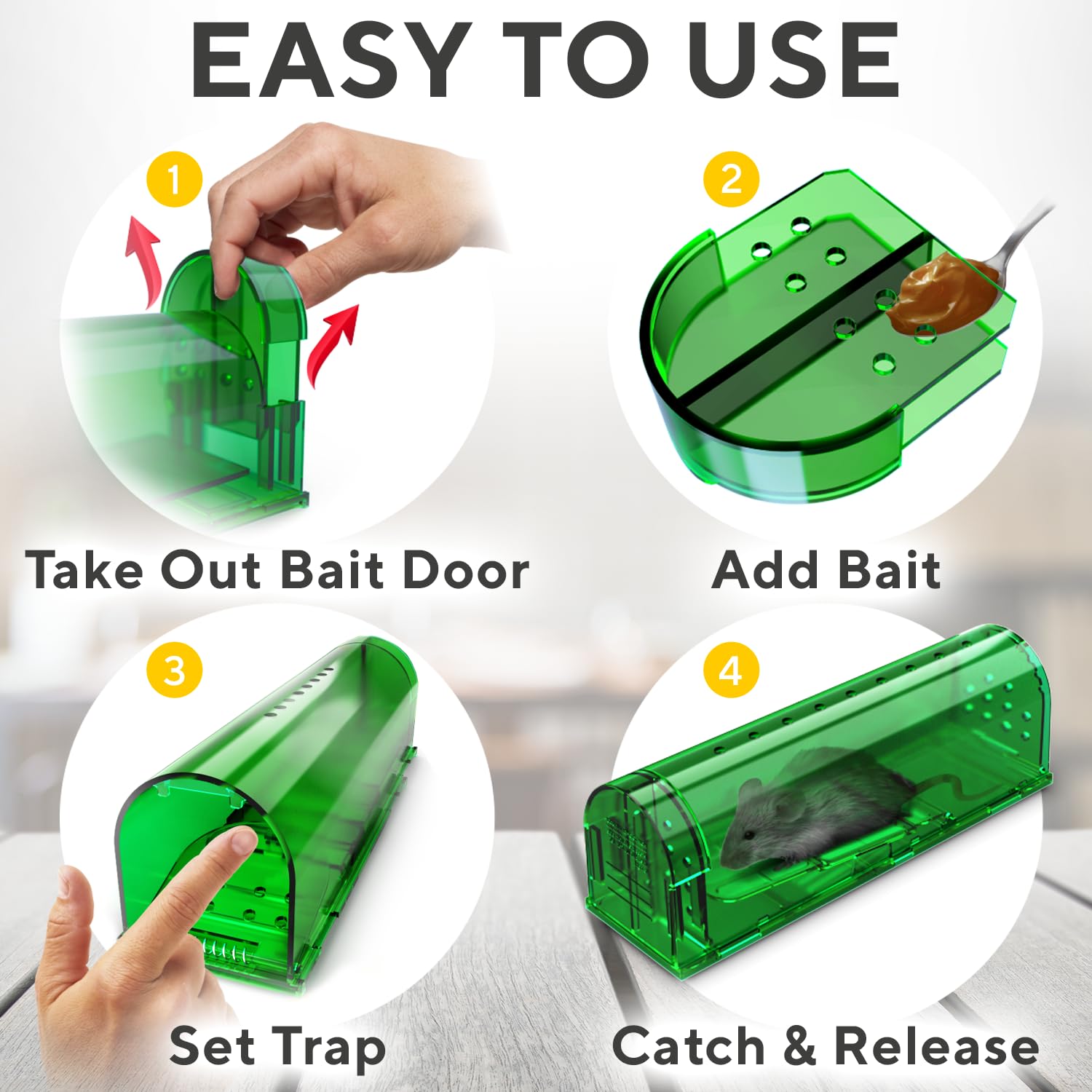 GEROSSI indoor trap with quick setup and simple relocation.