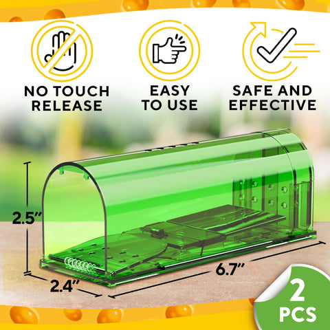 GEROSSI trap features a secure spring-loaded door that locks mice safely after trigger.