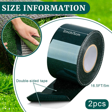 Gersoniel turf tape adhesive side closeup highlights strong double-sided grip for seamless seams.
