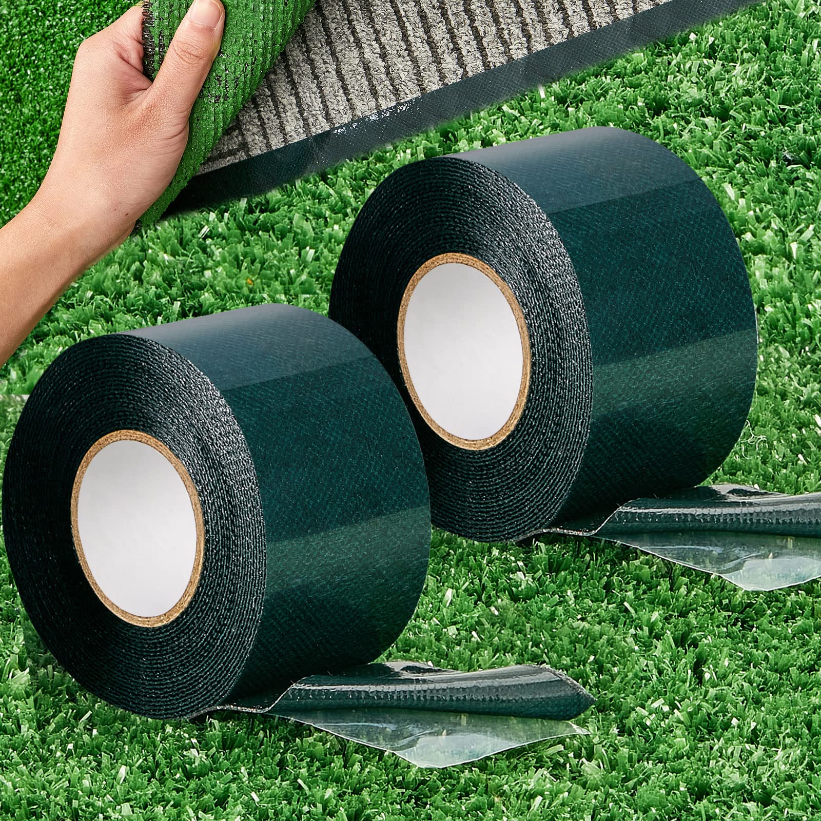Gersoniel turf tape two rolls pack securely joins synthetic grass for clean, durable outdoor spaces.