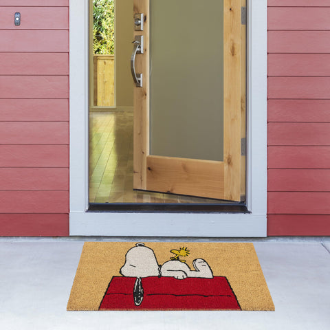 Gertmenian Peanuts Snoopy coir doormat two-pack for front and back doors