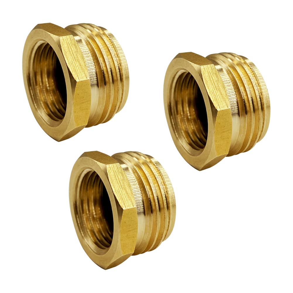 GESHATEN brass 1/2 BSP female to 3/4 GHT male connector for durable garden fittings