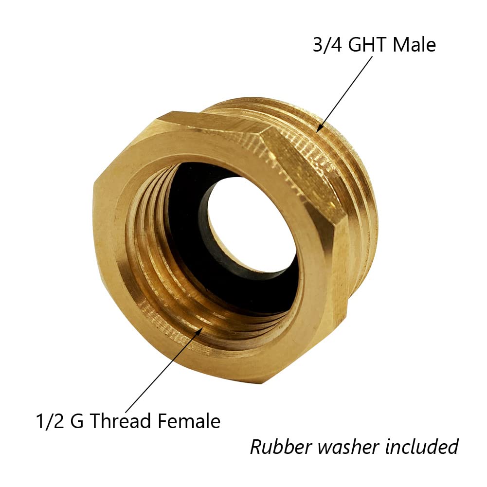 GESHATEN brass garden hose connector in use for outdoor watering