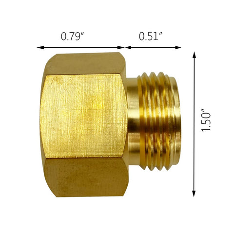 GESHATEN brass 3-4 to 1 NPT connector front view