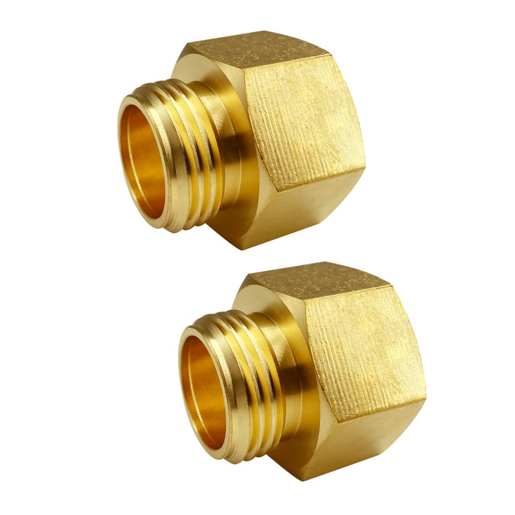 GESHATEN brass 3-4 to 1 NPT connector side view, rustproof and leak-resistant
