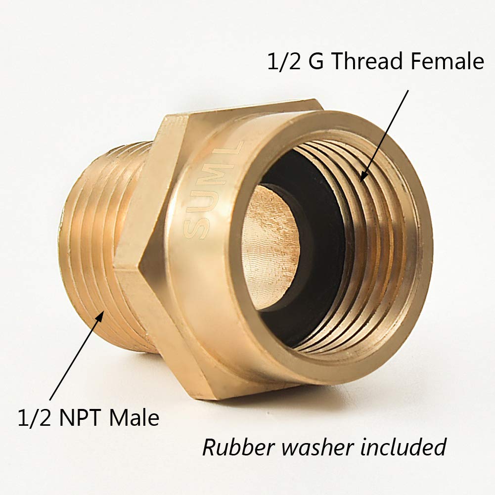 Geshaten brass adapter side view: strong threads for lasting connections.