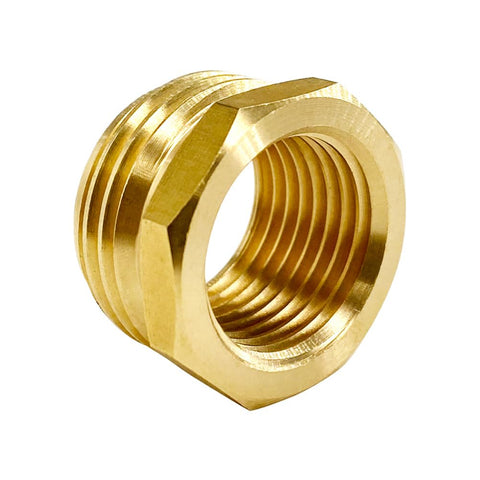 GESHATEN brass threads closeup showing corrosion resistance and leakage prevention.