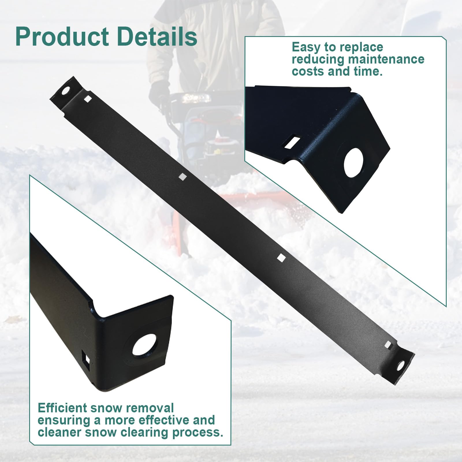 Gesleben 24-inch dimension details ensure full coverage across standard snow throwers.