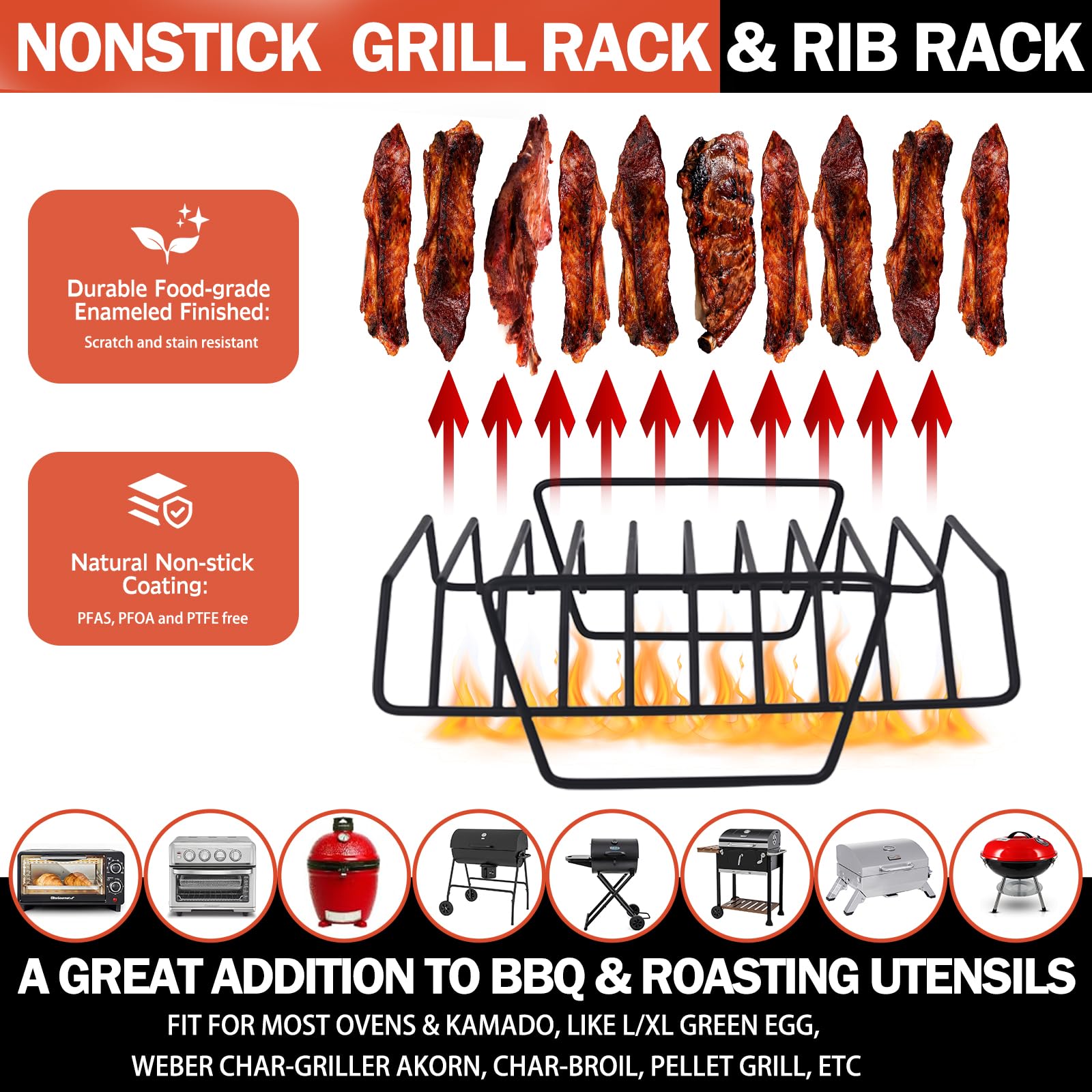 GESTONE compact rack design saves space in ovens and pan.