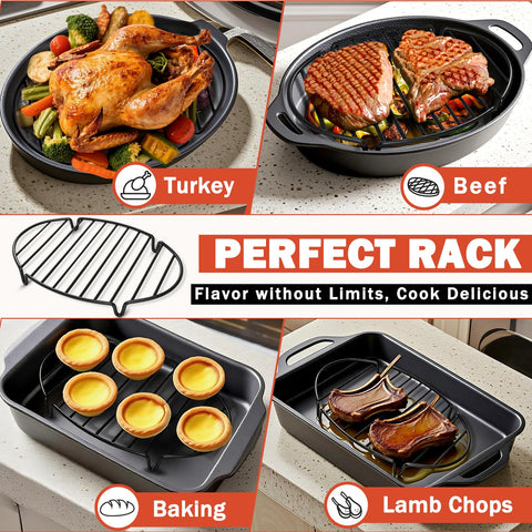 Gestone dishwasher-safe roasting rack for simple cleanup after roasting, baking, or grilling.
