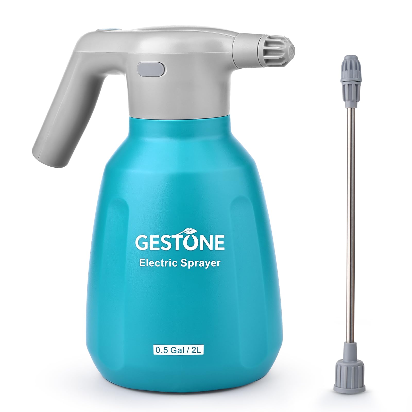 GESTONE Electric Spray Bottle 2L full view demonstrates compact design for home gardening.