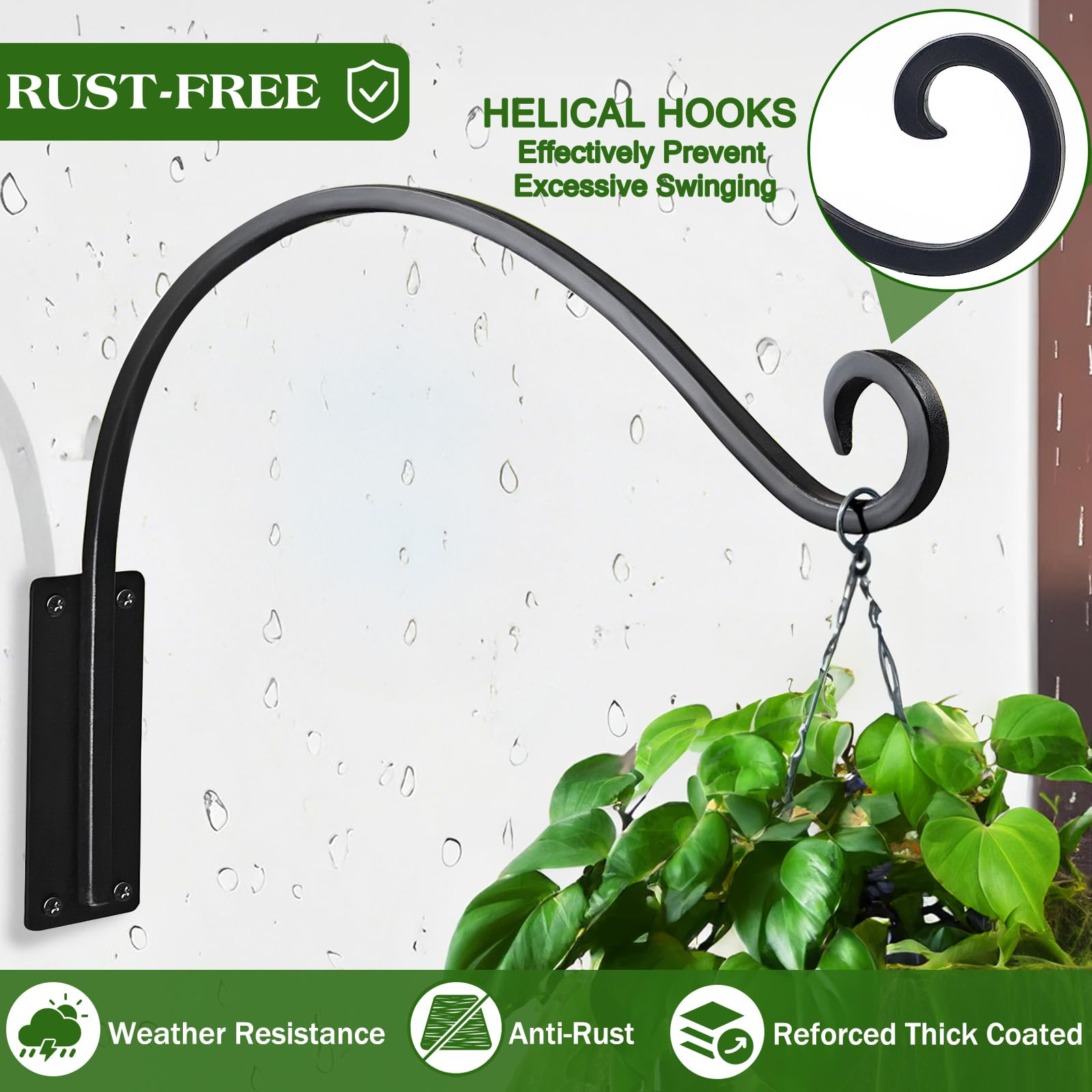 GESTONE indoor/outdoor decor hanger blends with porch and garden styling.