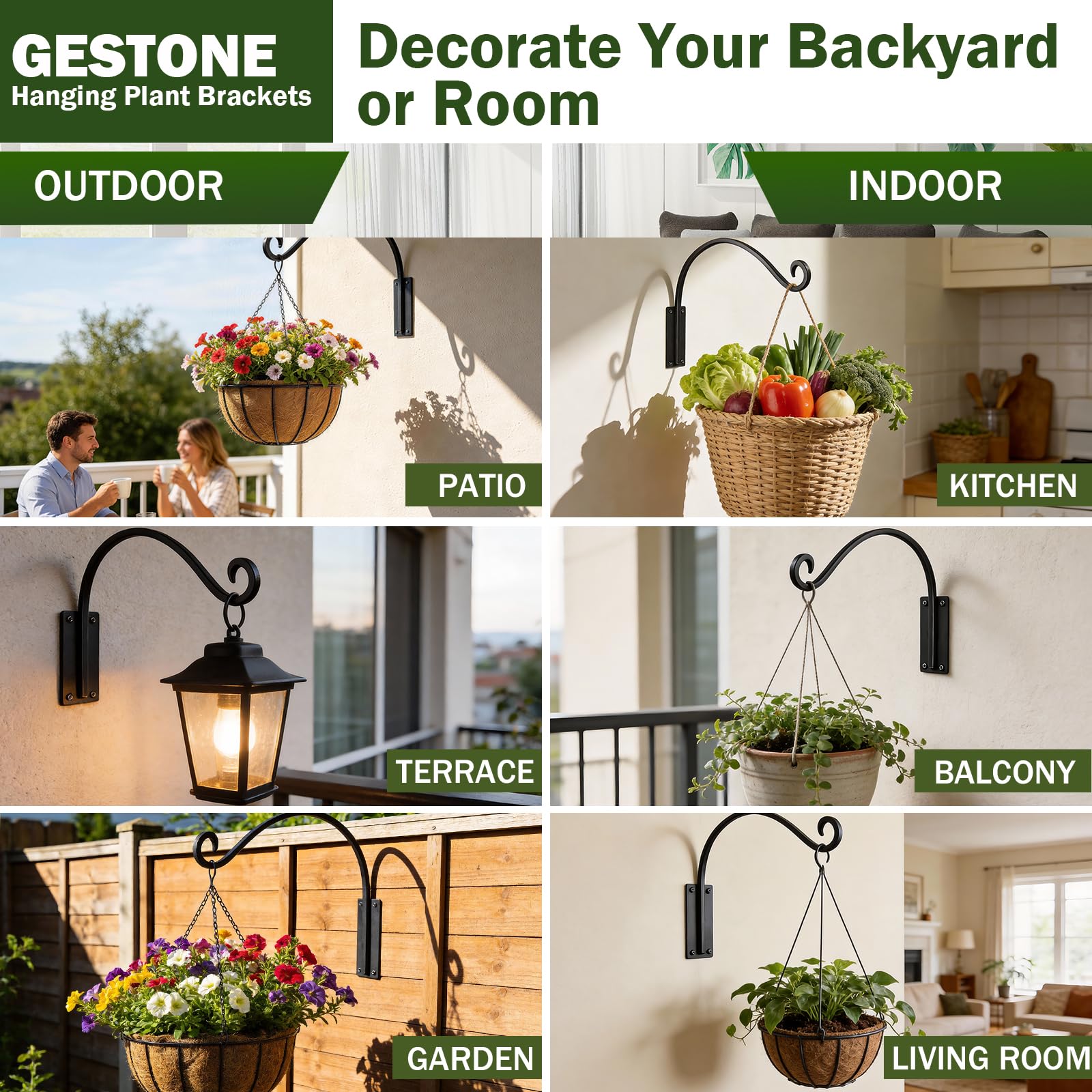 GESTONE plant hangers suitable for garden decor and indoor use