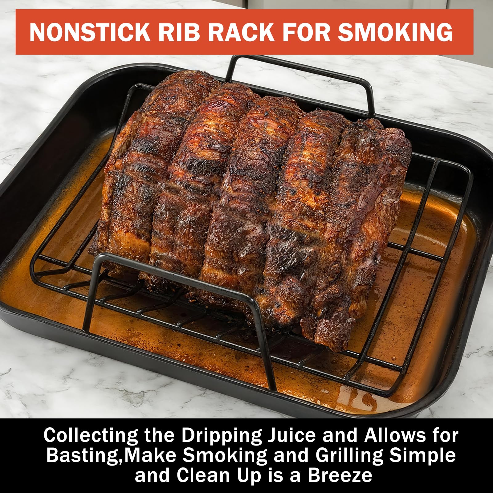 GESTONE roasting rack fits ovens, grills, and smokers for versatile meals.