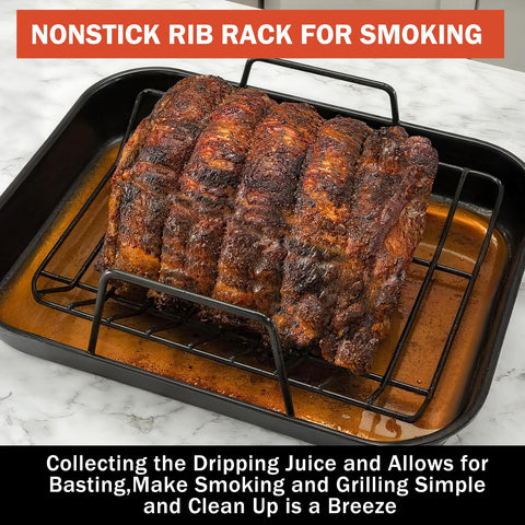 GESTONE roasting rack fits ovens, grills, and smokers for versatile meals.