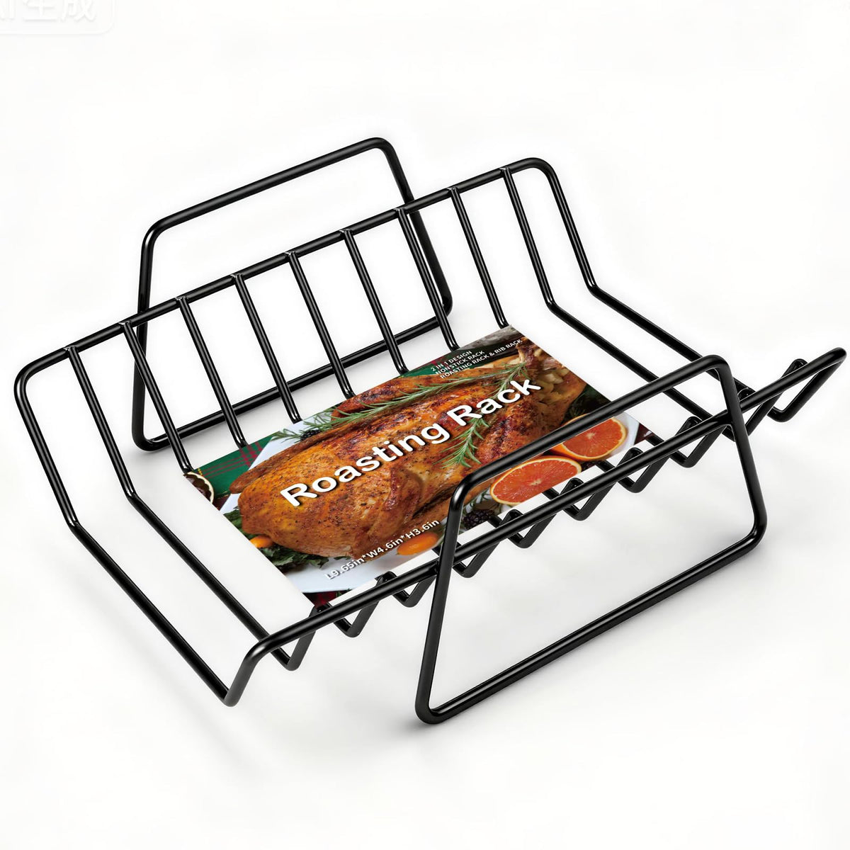 GESTONE roasting rack for turkey with non-stick coating for effortless release.